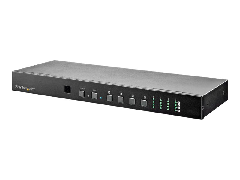 StarTech.com Switch Multiplicador de Vídeo HDMI 4K de 60Hz - Matriz de 4x4 - de Montaje en Rack - con Control Remoto por Ethernet y RS232 - Interruptor de vídeo/audio - sobremesa