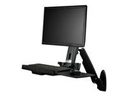 StarTech.com Estación de Trabajo de Pie y Sentado para Montaje en Pared - Para Un Monitor de hasta 24 Pulgadas - Escritorio Ergonómico - Kit de montaje (placa de pared, columna, bandeja de teclado, brazo de monitor) - para Monitor - plástico, aluminio, acero - negro - tamaño de pantalla: 24"