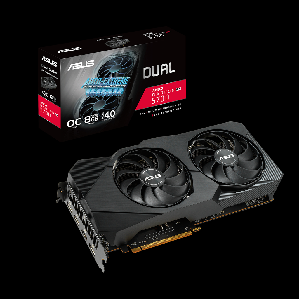 ASUS - DUALRX5700-O8G-EVO - PCI Express 3.0 x16 - AMD - AMD Radeon RX 5700 - 8 GB - GDDR6 SDRAM - HDMI / DisplayPort