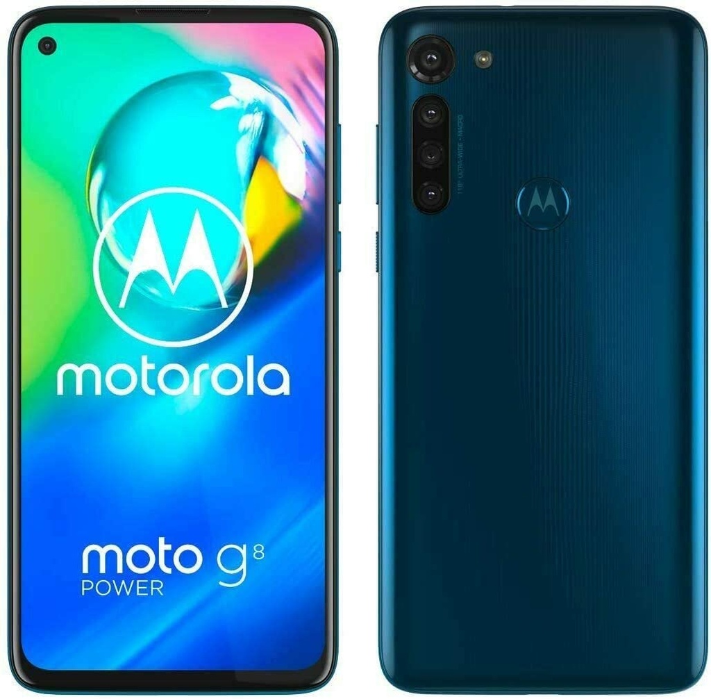 Motorola Moto G8 Power - Smartphone - SIM doble - 4G LTE - 64 GB - microSD slot - 6.4" - 2300 x 1080 píxeles (399 ppi) - IPS - RAM 4 GB (cámara frontal de 16 MP) - 4x x cámaras traseras - Android - azul