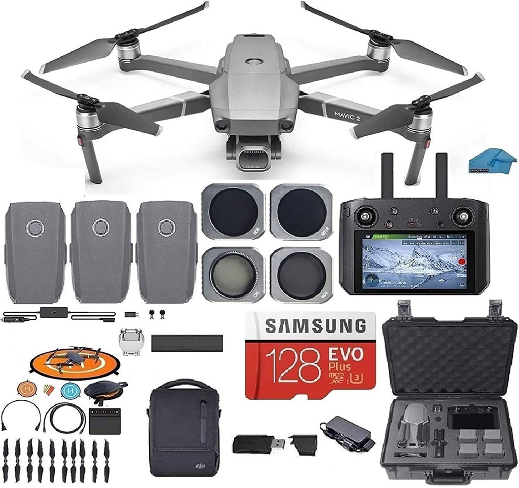 B07N31BT2KDJI Mavic 2 PRO Drone Quadcopter Fly More Combo con cámara Hasselblad, con controlador inteligente, 3 baterías, estuche, ND, filtros de lente CPL, kit de paquete de tarjeta SD de 128 GB con accesorios imprescindibles