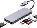 B07X5VH1LJ-Adaptador USB a HDMI, concentrador USB 5 en 1 con convertidor USB 3.0 a HDMI 1080p para monitor de ordenador portátil, 2 puertos USB 2.0, lector de tarjetas SD/Micro SD, compatible con Windows 7/8/8.1/10 [No compatible con Mac, Cromo, Linux]