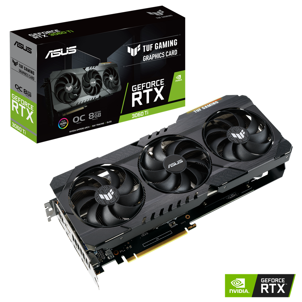 ASUS - TUF-RTX3060TI-O8G-V2-GAMING - PCI Express 4.0 - NVIDIA - NVIDIA GeForce RTX 3060 Ti - 8 GB - GDDR6 SDRAM