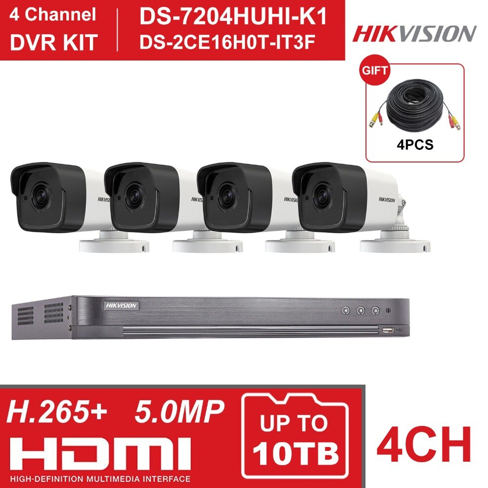 Kit Hikvision DVR DS-7204HUHI-K1 4Ch
