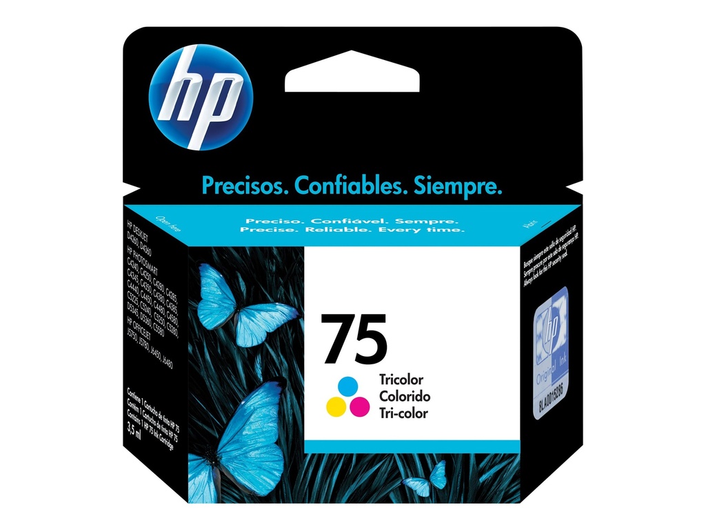HP 75 - 3.5 ml - color (cian, magenta, amarillo) - original - cartucho de tinta - para Deskjet D4268; Officejet J6413; Photosmart C4450, C4470, C4472, C4524, C5275, C5288, C5570