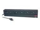 APC Basic Rack-Mount PDU - Unidad de distribución de alimentación (montaje en bastidor) - CA 120 V - 2.4 kW - input: NEMA 5-20 - conectores de salida: 10 (NEMA 5-20) - 1U - 19" - 3.7 m - negro - para P/N: AR109SH4, SCL400RMJ1U, SCL500RMI1UC, SCL500RMI1UNC, SMTL1000RMI2UC, SMTL750RMI2UC