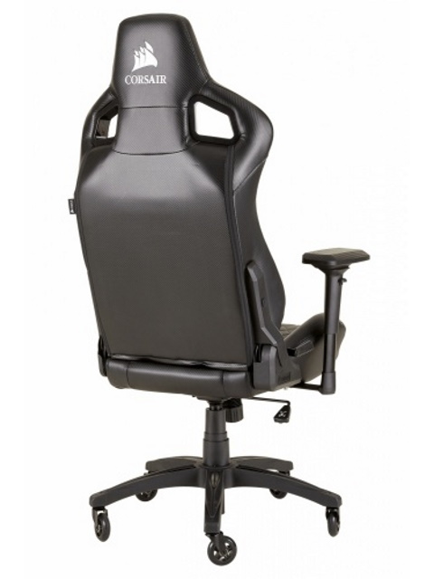 CORSAIR T1 RACE - Silla - reposabrazos - forma de T - nailon, espuma de poliuretano, piel de poliuretano, marco de metal, cuero PVC 3D - negro/negro