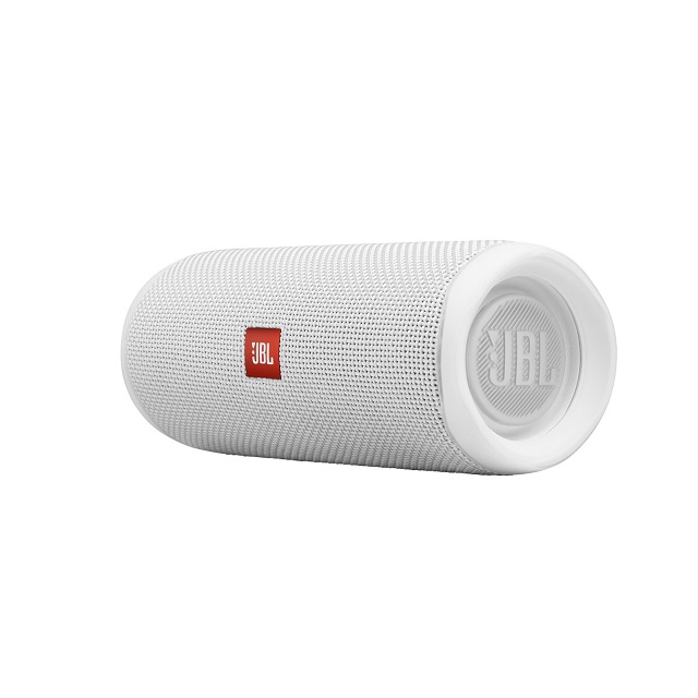 JBL Speaker -  Flip 5 BT White N. America - JBLFLIP5WHTAM - Tiempo de reproducción de música (horas) 12 - Potencia de salida (W) 20W RMS - conexión Versión de Bluetooth 4.2 - Batería Capacidad de la batería (mAh) 4,800 - Clasificación impermeable