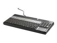 HP POS Keyboard with Magnetic Stripe Reader - Teclado - USB - QWERTY - Latinoamérica - carbonizado - para ElitePOS G1 Retail System; Engage One; MX12; RP9 G1 Retail System; TX1 POS Solution