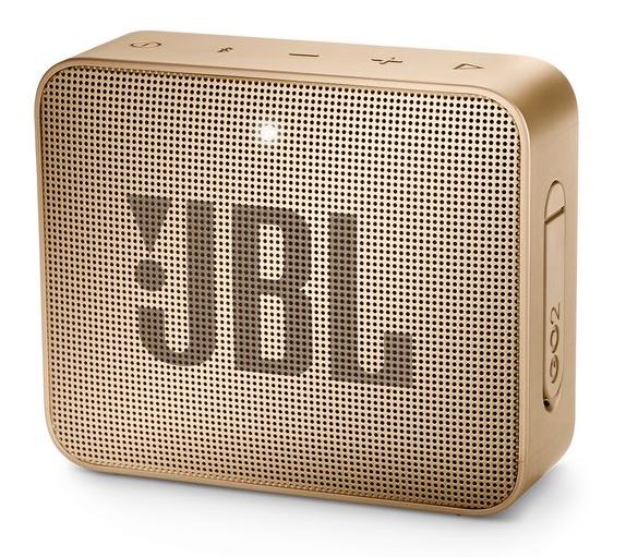 JBL Go 2 - Altavoz - para uso portátil - inalámbrico - Bluetooth - 3 vatios - champán - 5 horas de reproducción - Resistente al agua - Entrada de cable de audio