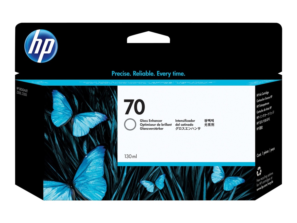 HP 70 - 130 ml - intensificador de brillo - original - DesignJet - cartucho de tinta - para DesignJet Z2100, Z2100 GP, Z3100, Z3100 GP, Z3100ps GP, Z3200, Z3200ps, Z5200 PostScript