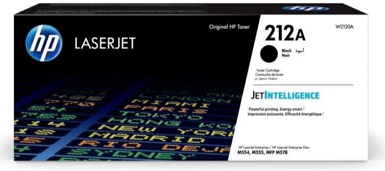 HP 212A - Negro - original - LaserJet - cartucho de tóner (W2120A) - para LaserJet Enterprise M554, M555, MFP M578; LaserJet Enterprise Flow MFP M578