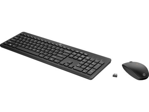 HP - Keyboard and mouse set - Wireless - Black - 235