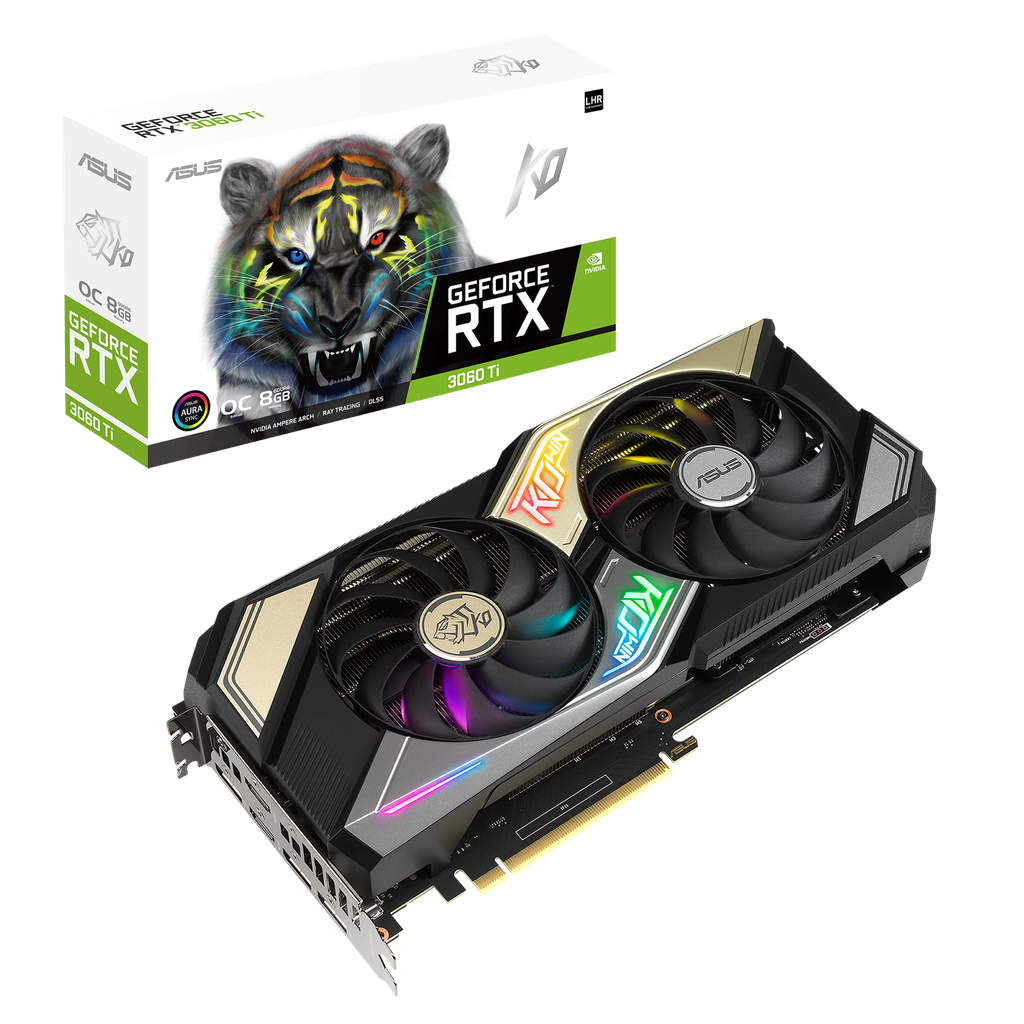 ASUS - KO-RTX3060TI-O8G-V2-GAMING - PCI Express 4.0 - NVIDIA - NVIDIA GeForce RTX 3060 Ti - 8 GB - GDDR6 SDRAM - HDMI / DisplayPort