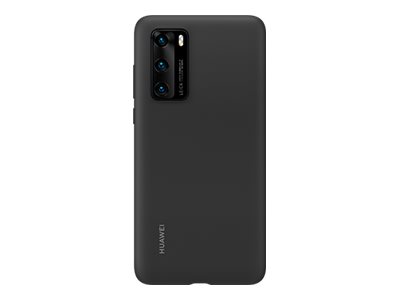 Huawei - Carcasa trasera para teléfono móvil - silicona líquida - negro - para Huawei P40