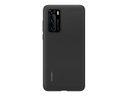 Huawei - Carcasa trasera para teléfono móvil - silicona líquida - negro - para Huawei P40