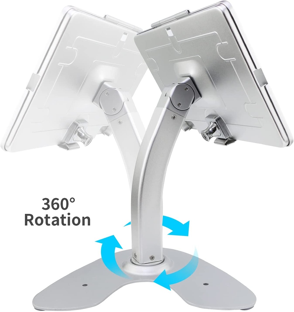 CDIPADCATHT - CarrieCathy Desktop Anti-Theft Security Kiosk POS Stand Holder Enclosure for 10.2" 2020 iPad 8th Gen & 2019 iPad 7th Gen, Flip & 360° Swivel Design