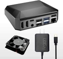 Argon ONE Raspberry Pi 4 Case and Raspberry Pi 4 4GB Kit | Aluminum Heatsink with Cooling Fan | Includes: HDMI Cable, Power Supply, and Noobs | Power