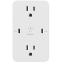 Belkin BOOST CHARGE PRO Wall Plate - Adaptador de corriente (2 x NEMA 5-15, 2 x 24 pin USB-C) - blanco