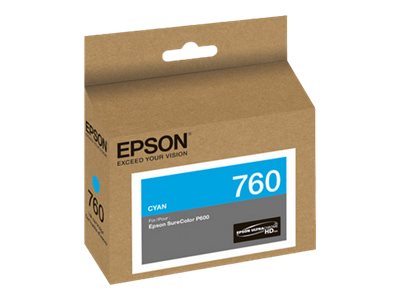 Epson 760 - 25.9 ml - cián - original - cartucho de tinta - para SureColor P600, SC-P600