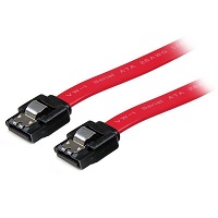 StarTech.com Cable SATA Serial ATA 45cm con Seguro Cierre de Seguridad  Bloqueo con Pestillo Latching - Cable SATA - Serial ATA 150/300/600 - SATA (R) a SATA (R) - 46 cm - trabado - rojo - para P/N: BRACKET125PTP, HSB13SATSASB, HSB1SATSASBA, HSB1SATSASVA, HSB225S3R, HSB43SATSASB