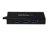 StarTech.com Hub USB 3.0 de Aluminio con Cable - Concentrador de 3 Puertos USB con Adaptador de Red Ethernet Gigabit Externo - Hub - 3 x SuperSpeed USB 3.0 + 1 x 10/100/1000 - sobremesa - para P/N: PEXUSB3S2EI, PEXUSB3S42, PEXUSB3S7, SVA5H2NEUA