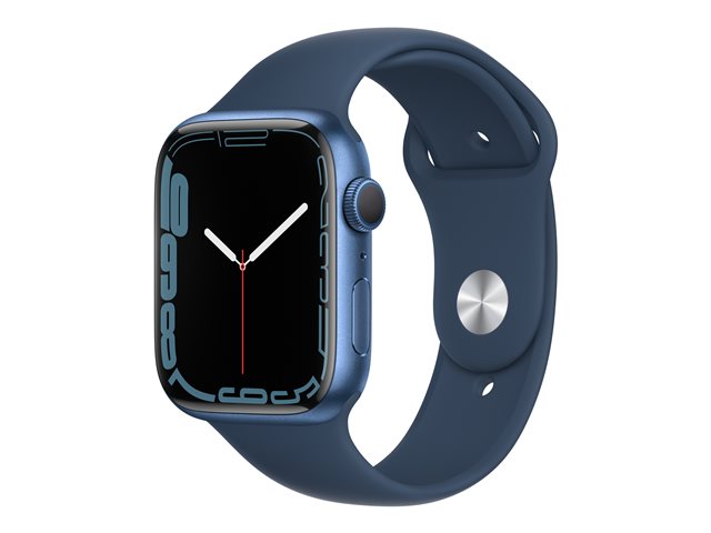 Apple Watch Series 7 (GPS) - 45 mm - aluminio azul - reloj inteligente con pulsera deportiva - fluoroelastómero - azul abismo - tamaño de la banda: Regular - 32 GB - Wi-Fi, Bluetooth - 38.8 g
