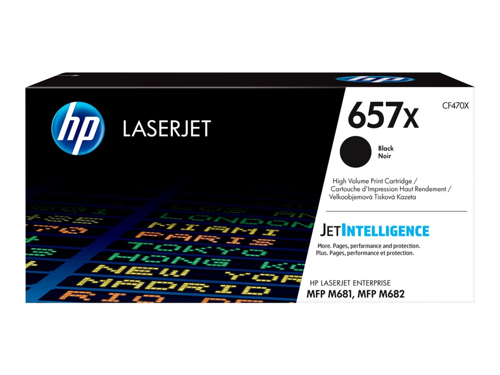HP 657X - Alto rendimiento - negro - original - LaserJet - cartucho de tóner (CF470X) - para LaserJet Enterprise MFP M681; LaserJet Enterprise Flow MFP M681, MFP M682