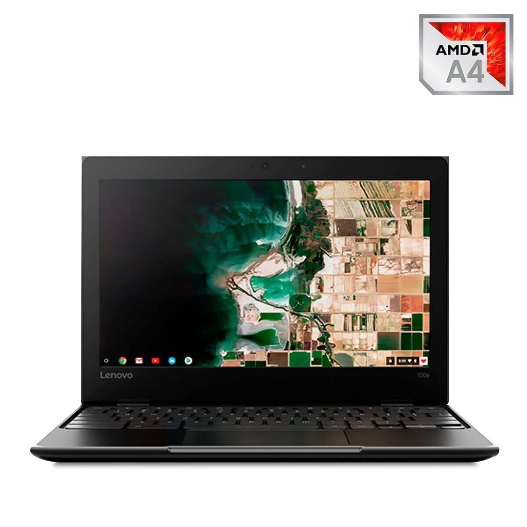 Lenovo 100e Chromebook (2nd Gen) AST 82CD - A4 9120C / 1.6 GHz - Chrome OS - 4 GB RAM - 32 GB eMMC - 11.6" TN 1366 x 768 (HD) - Radeon R4 - Wi-Fi 5, Bluetooth - negro - kbd: EE. UU.