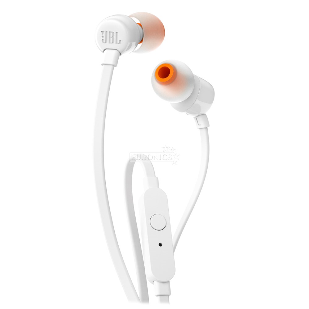 JBL T110 - Auriculares internos con micro - en oreja - cableado - conector de 3,5 mm - blanco