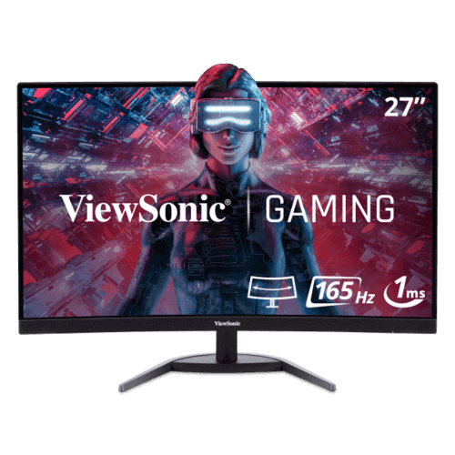ViewSonic VX2768-PC-MHD - Monitor LED - curvado - 27" (27" visible) - 1920 x 1080 Full HD (1080p) @ 165 Hz - MVA - 250 cd/m² - 3000:1 - 1 ms - 2xHDMI, DisplayPort - altavoces