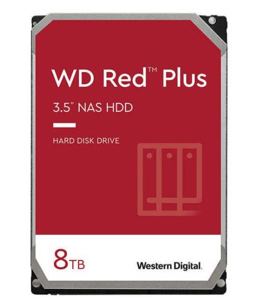 Western Digital WD Red Plus NAS Hard Drive - Hard drive - Internal hard drive - 8 TB - 3.5" - 7200 rpm - Serial ATA