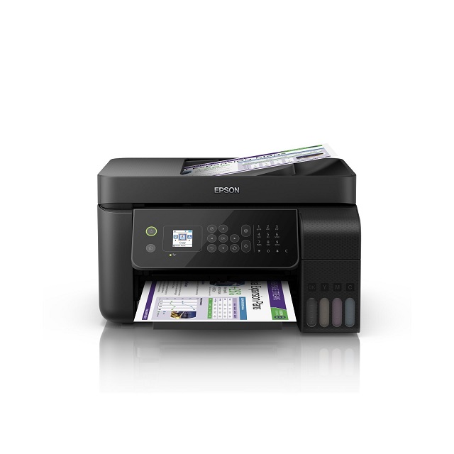 Epson EcoTank L5190 - Impresora multifunción - color - chorro de tinta - refillable - 216 x 297 mm (original) - A4/Legal (material) - hasta 7.7 ppm (copiando) - hasta 10 ppm (impresión) - 100 hojas - 33.6 Kbps - USB 2.0, LAN, Wi-Fi(n)