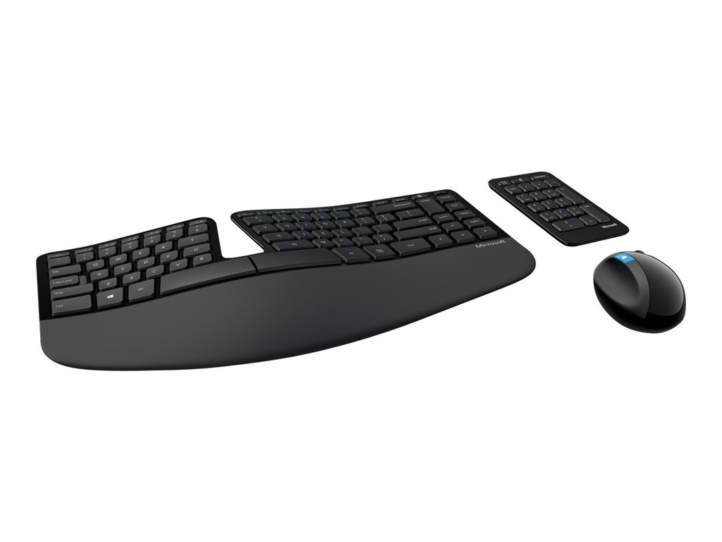 Microsoft Sculpt Ergonomic Desktop - Conjunto de teclado, ratón y teclado numérico - inalámbrico - 2.4 GHz - QWERTY - EE. UU. - negro