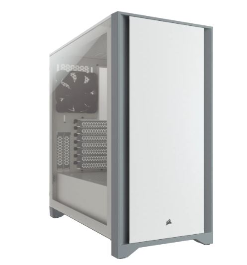 CORSAIR 4000D - Torre - ATX - panel lateral con ventana (cristal templado) - sin fuente de alimentación (ATX) - blanco - USB/Audio