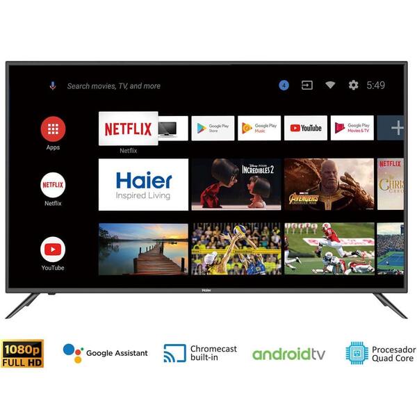 Haier TV 43” 1080p, Google Android 9, Serie K6500DG