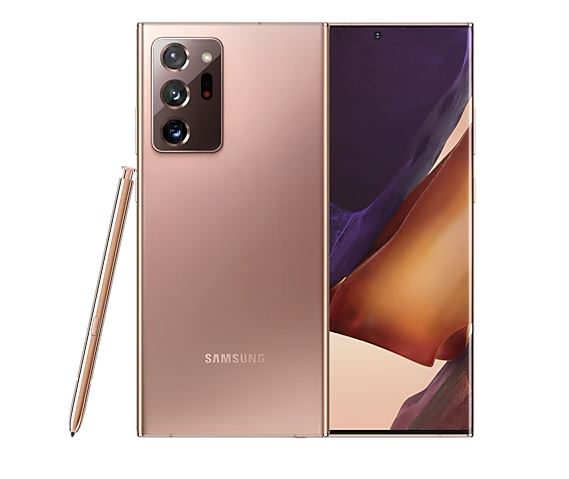 Samsung Galaxy Note20 Ultra - 4G smartphone - SIM doble - RAM 8 GB / 256 GB - microSD slot - pantalla OLED - 6.9" - 3088 x 1440 píxeles (120 Hz) - 3 x cámaras traseras 108 MP, 12 MP, 12 MP - front camera 10 MP - bronce místico