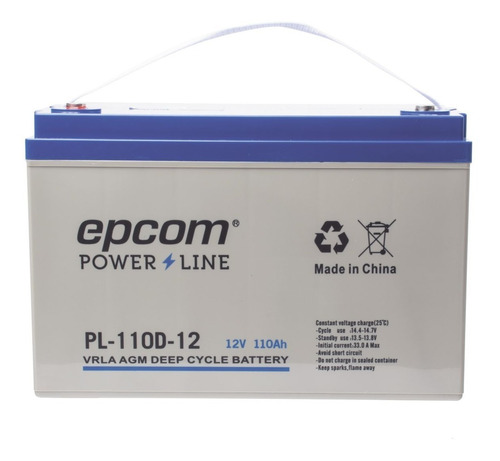 PL-110-D12 EPCOM Deep Cycle Battery 12V 110Ah Technology for VRLA AGM Deep Cycle for Photovoltaic Applications