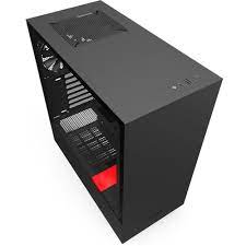 NZXT H series H510 - Torre - ATX - panel lateral con ventana - sin fuente de alimentación - rojo, negro mate - USB/Audio