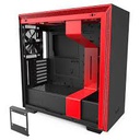 NZXT H series H710 - Torre - placa ATX extendida - panel lateral con ventana (cristal templado) - sin fuente de alimentación - negro mate, rojo mate - USB/Audio