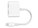 Belkin Lightning Audio + Charge RockStar - Cable de audio/carga - Lightning macho a Lightning hembra - 11.5 cm - para Apple iPad/iPhone/iPod (Lightning)