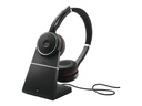 Jabra Evolve 75 MS Stereo - Auricular - en oreja - Bluetooth - inalámbrico - cancelación de sonido activo - USB - con base de carga