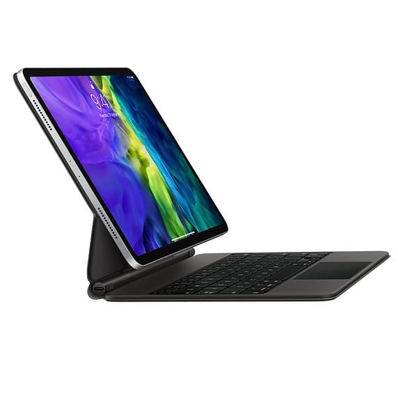 Apple Magic Keyboard - Caja de teclado y folio - con panel táctil - retroiluminación - Apple Smart connector - QWERTY - español - para 10.9-inch iPad Air (4th generation); 11-inch iPad Pro (1st generation, 2nd generation, 3rd generation)