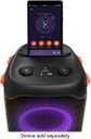 JBL PartyBox 110 - Altavoz de fiesta - para uso portátil - inalámbrico - Bluetooth - controlado por aplicación - 160 vatios - 2 vías - negro