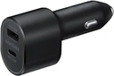 Samsung Dual Car Charger EP-L5300 - Adaptador de corriente para el coche - 60 vatios - 3 A - PD, QC, AFC, SFC - 2 conectores de salida (USB, USB-C) - negro