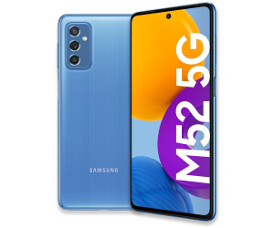 Samsung Galaxy M52 5G - 5G smartphone - SIM doble - RAM 6 GB / 128 GB - microSD slot - pantalla OLED - 6.7" - 2400 x 1080 píxeles (120 Hz) - 3 x cámaras traseras 64 MP, 12 MP, 5 MP - front camera 32 MP - azul claro