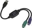 Monoprice PS/2 Teclado/Ratón a USB Adaptador Convertidor, Negro (110934)