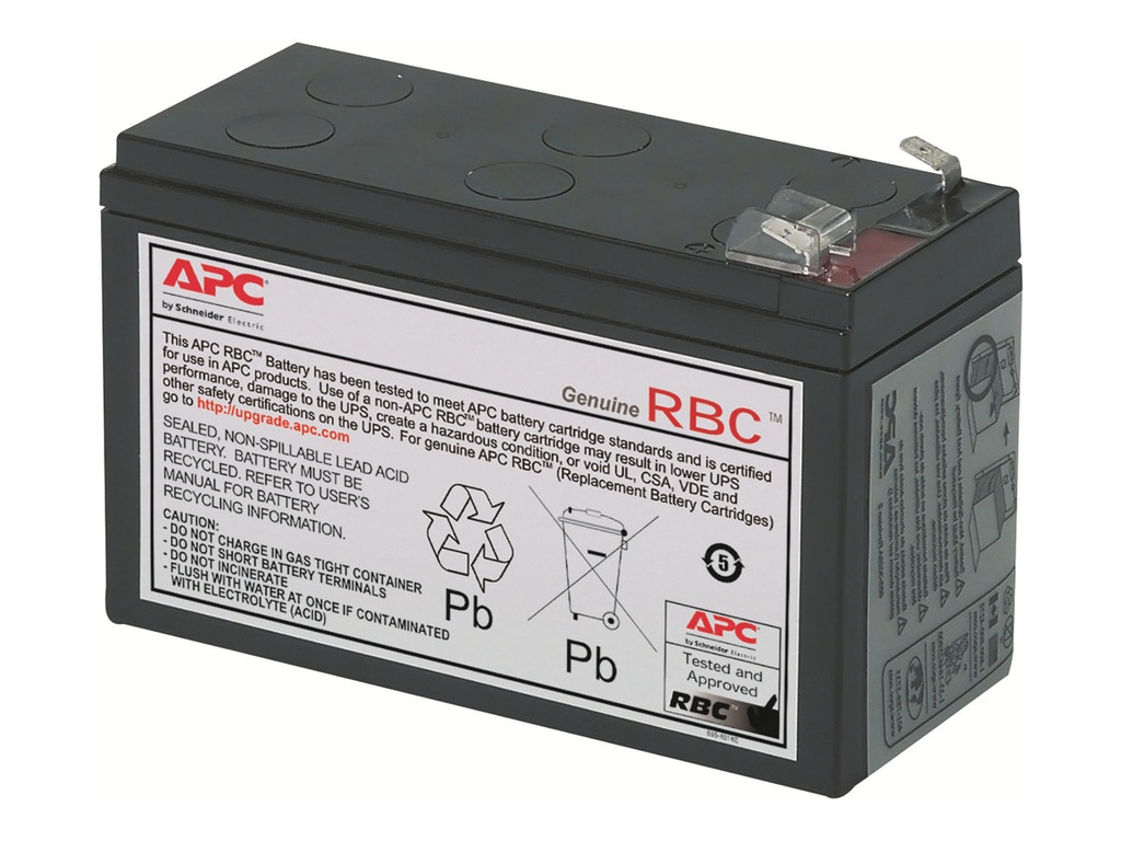 APC Replacement Battery Cartridge #2 - Batería de UPS - 1 x baterías - Ácido de plomo - negro - para P/N: AP250, BE550-KR, BK500IACH, BP300JPNP, BP500IACH, BX600CI-IN, CP27U13AZ3-F