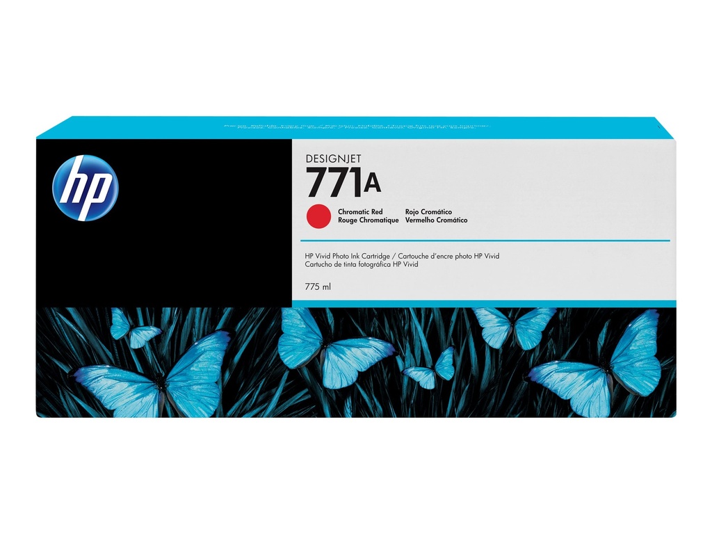 HP 771A - 775 ml - rojo cromático - original - DesignJet - cartucho de tinta - para DesignJet Z6200, Z6600, Z6610, Z6800, Z6810