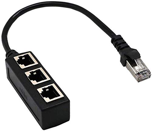 Adaptador de red RJ45 de 1 a 2 puertos Ethernet, RJ45 1 macho a 2 hembras LAN Ethernet Splitter